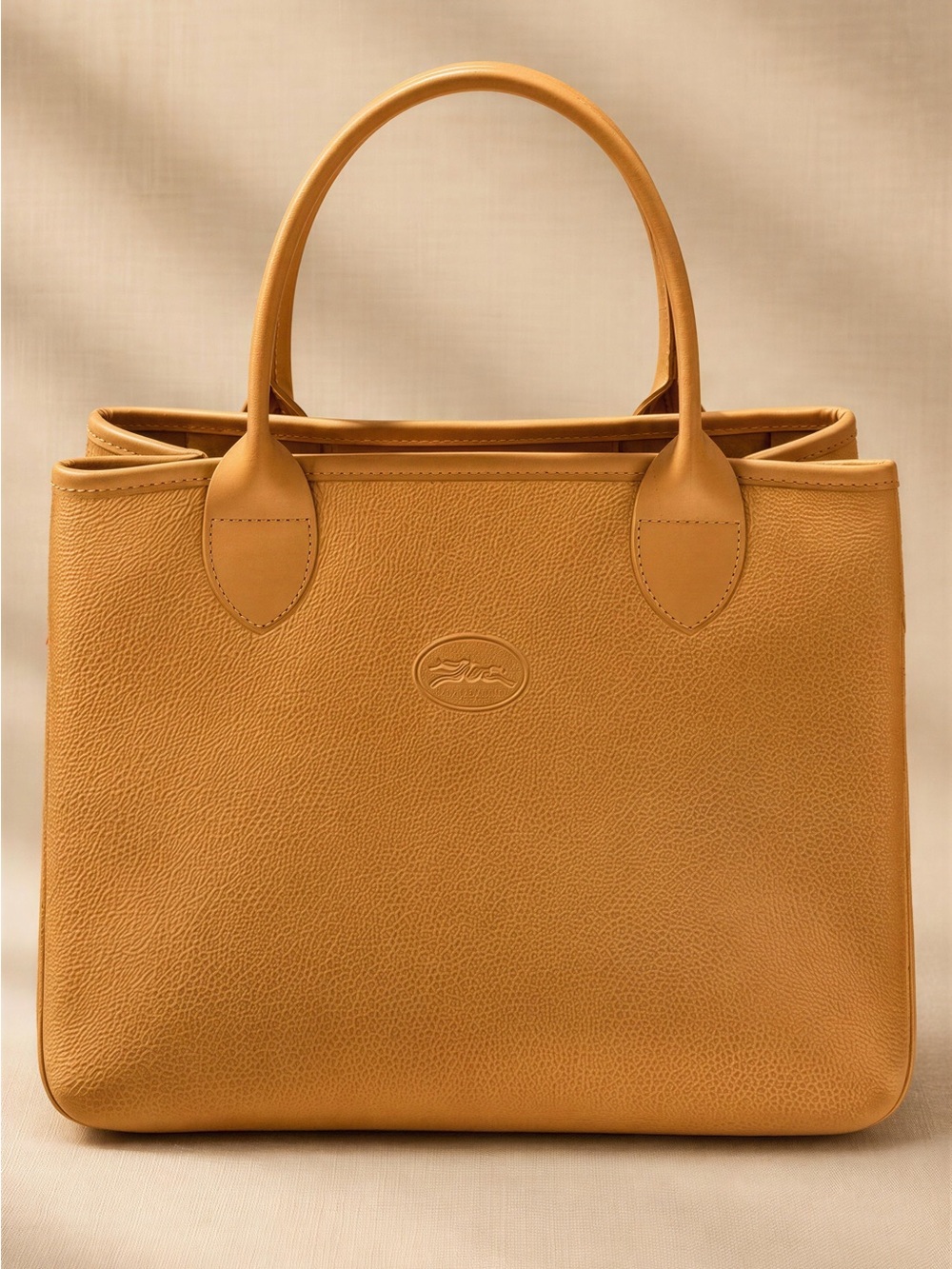 Longchamp Leather Tote Bag in Tan-yellow - Classic Handbag